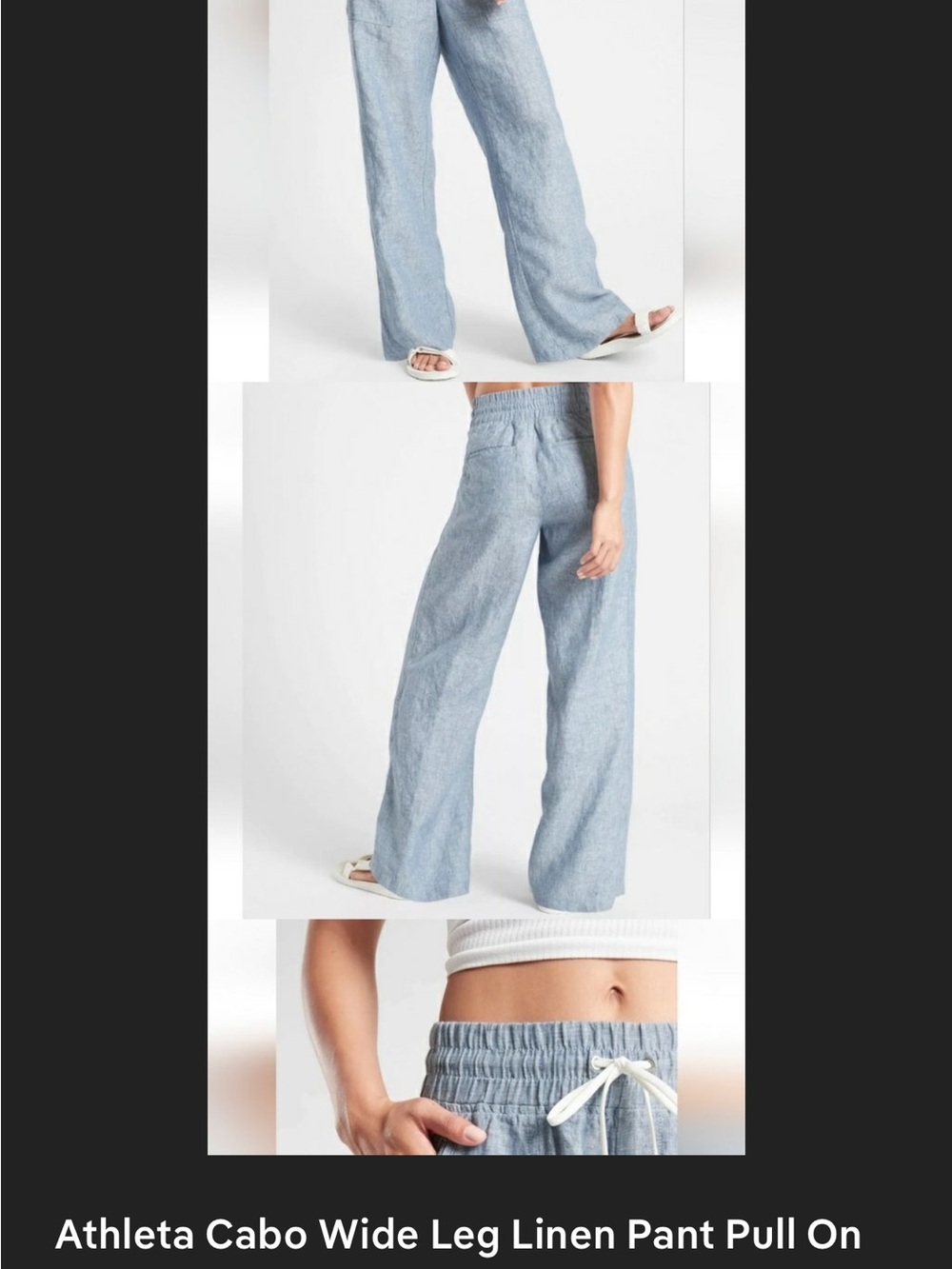 Athleta Cabo Linen Wide-Leg Pants in chambray blue - Picture 2 of 5
